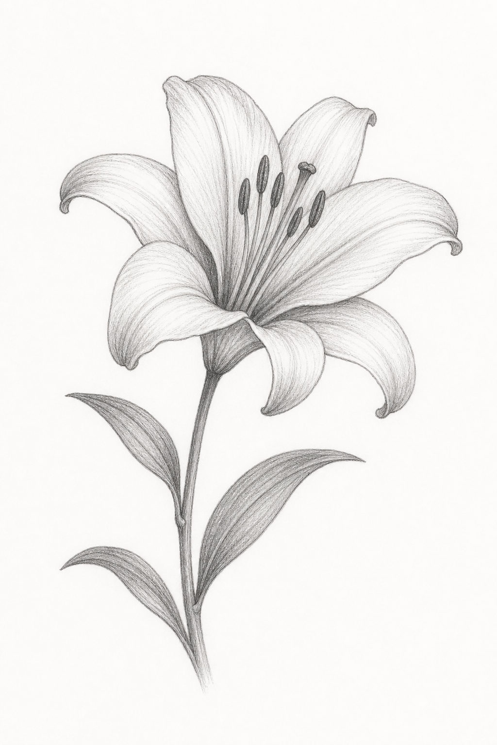 Detailed pencil drawing of a flower on a clean background for beginner sketch inspiration